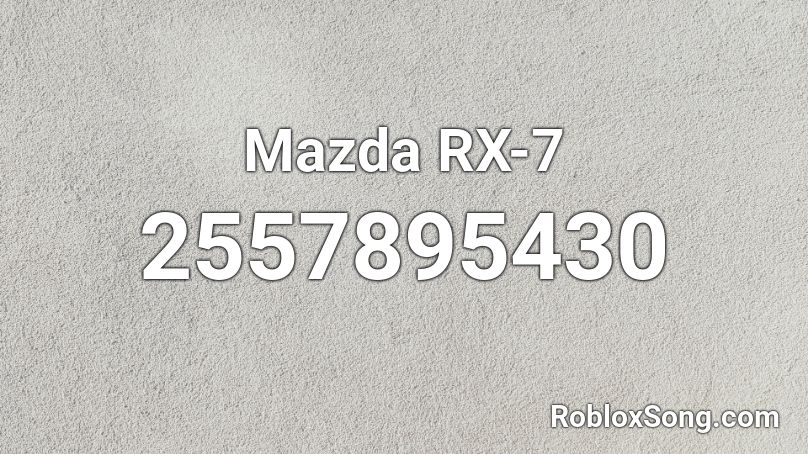 Mazda RX-7 Roblox ID