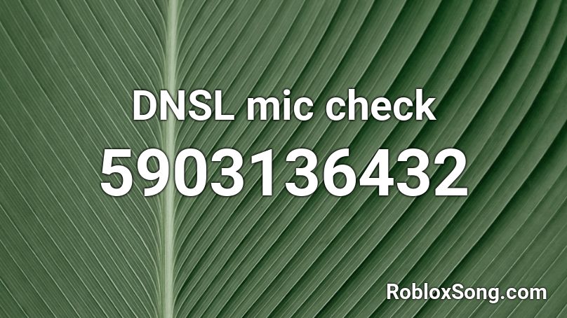DNSL mic check Roblox ID