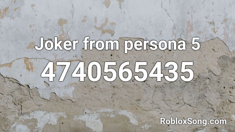 Joker from persona 5 Roblox ID