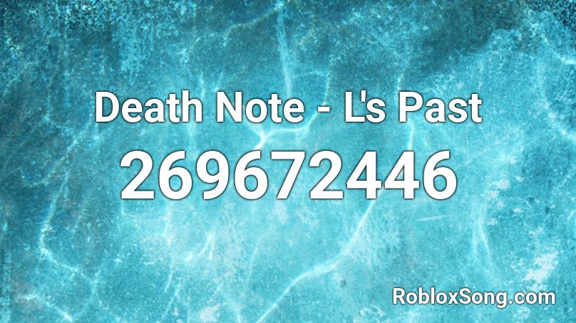 Death Note - L's Past Roblox ID