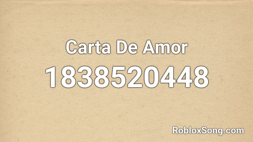 Carta De Amor Roblox ID