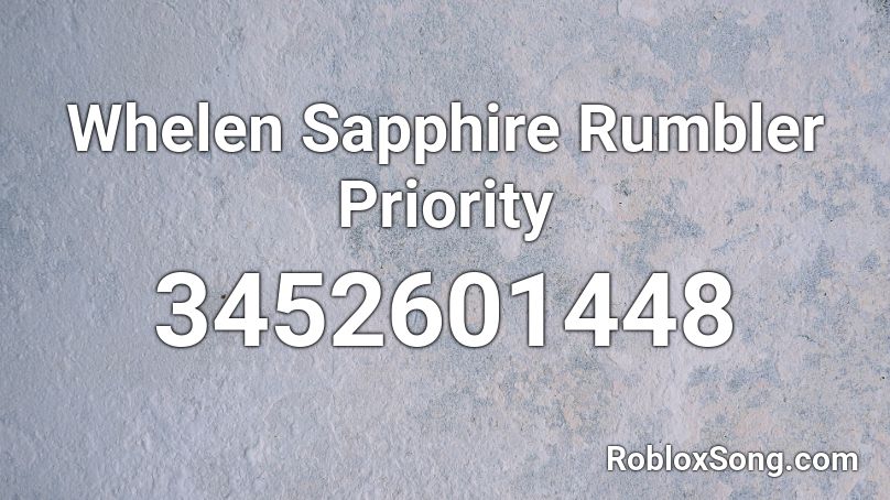 Whelen Sapphire Rumbler Priority Roblox ID
