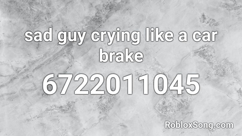 sad guy crying like a car brake Roblox ID