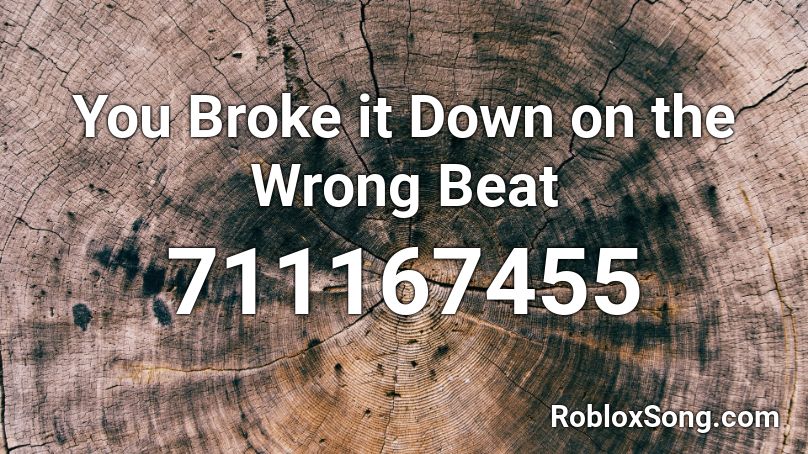 You Broke it Down on the Wrong Beat  Roblox ID