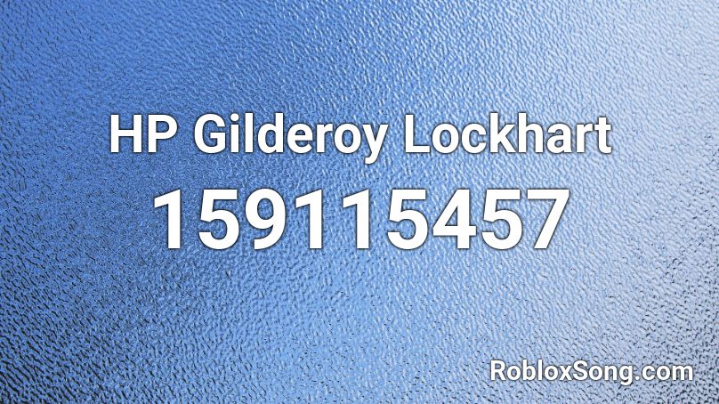 HP Gilderoy Lockhart Roblox ID