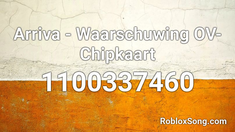 Arriva - Waarschuwing OV-Chipkaart Roblox ID