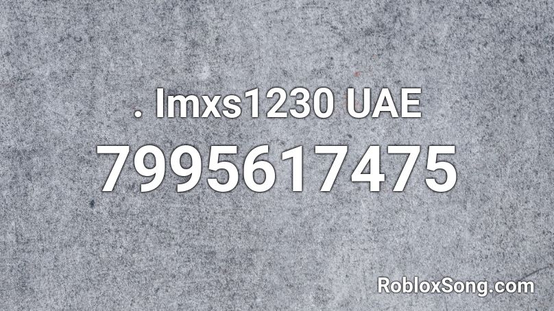 imxs1230 Roblox ID