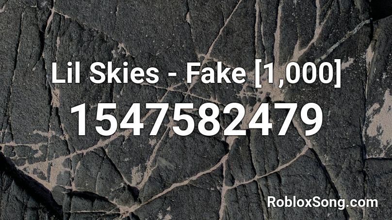 Lil Skies - Fake [1,000] Roblox ID
