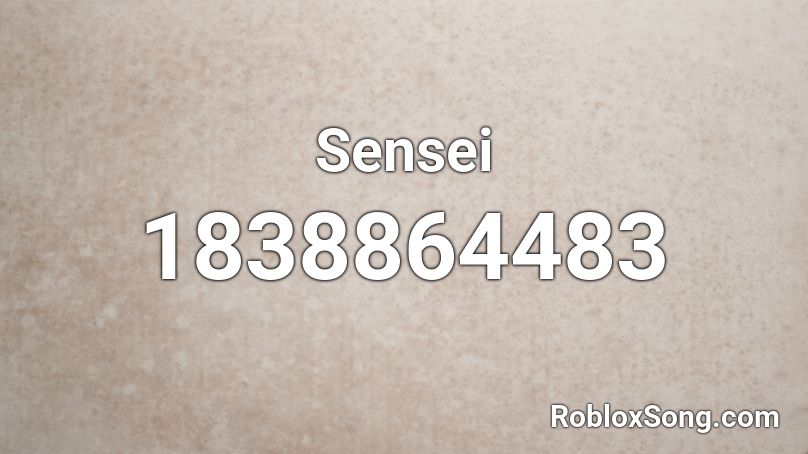 Sensei Roblox ID