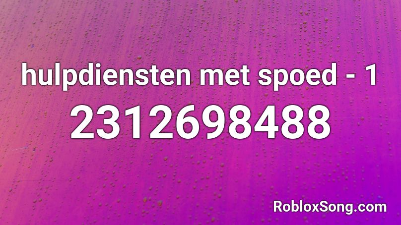 hulpdiensten met spoed - 1 Roblox ID