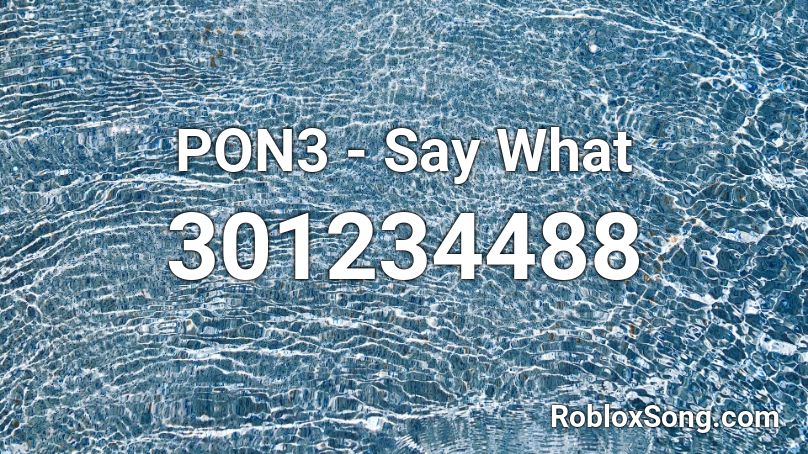PON3 - Say What Roblox ID