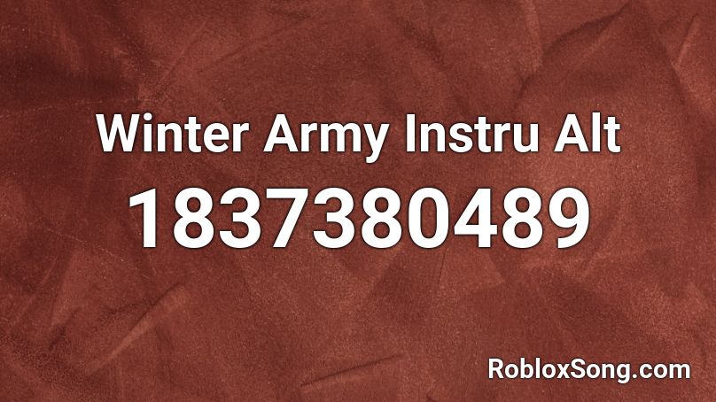 Winter Army Instru Alt Roblox ID