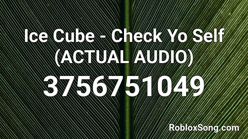 Ice Cube Check Yo Self Actual Audio Roblox Id Roblox Music Codes - self check in roblox
