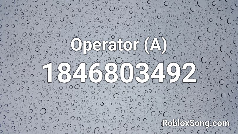 Operator (A) Roblox ID