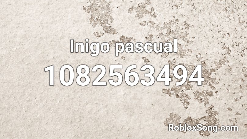 Inigo pascual Roblox ID