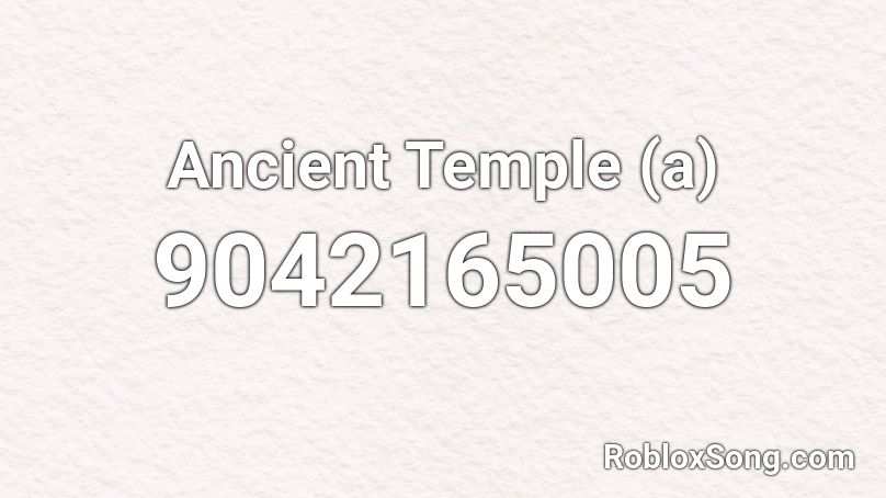 Ancient Temple (a) Roblox ID