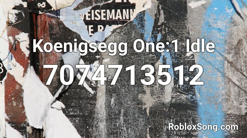Koenigsegg One:1 Idle Roblox ID
