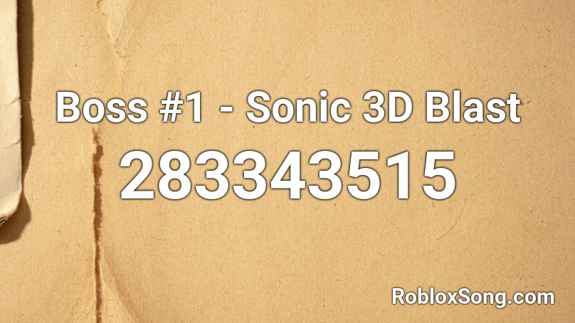 Boss #1 - Sonic 3D Blast Roblox ID