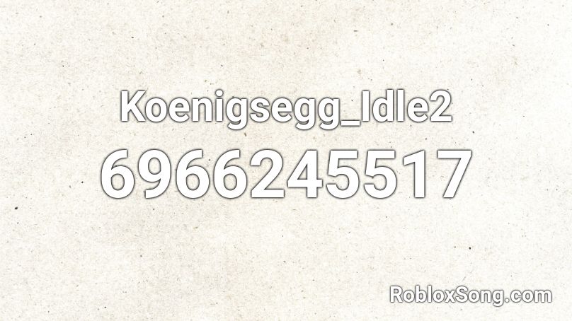 Koenigsegg_Idle2 Roblox ID