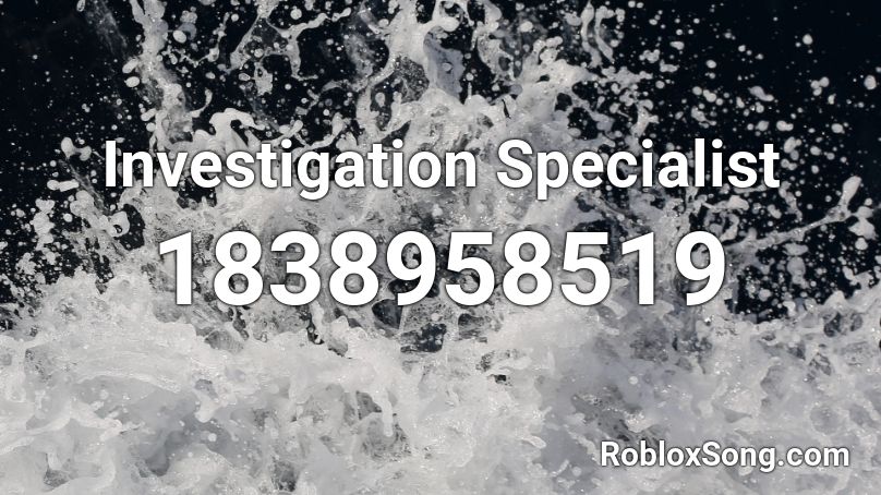 Investigation Specialist Roblox ID