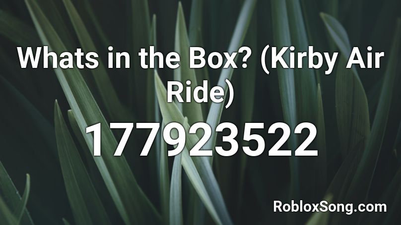 Whats in the Box? (Kirby Air Ride) Roblox ID