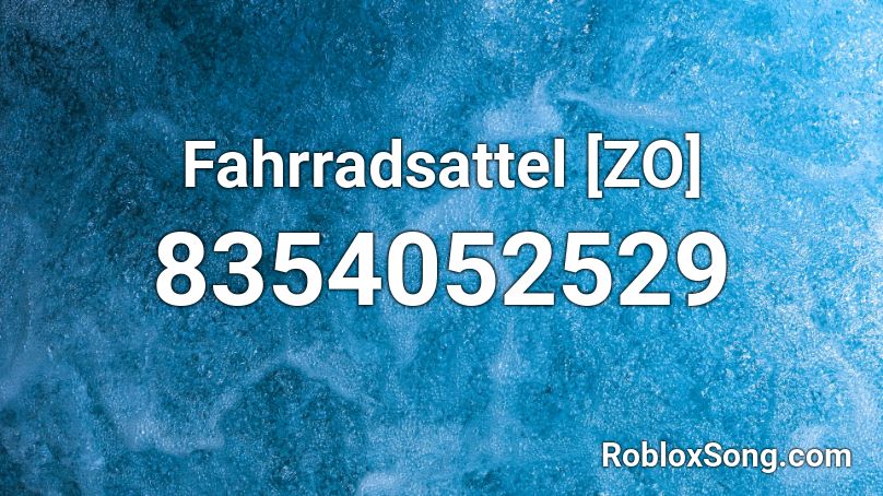 Fahrradsattel [RS Voice] - ZO Kill Sound Roblox ID