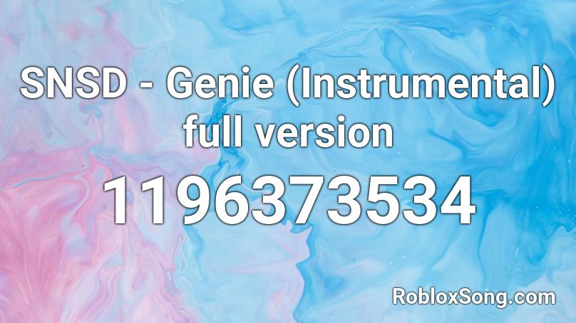 SNSD - Genie (Instrumental) full version Roblox ID