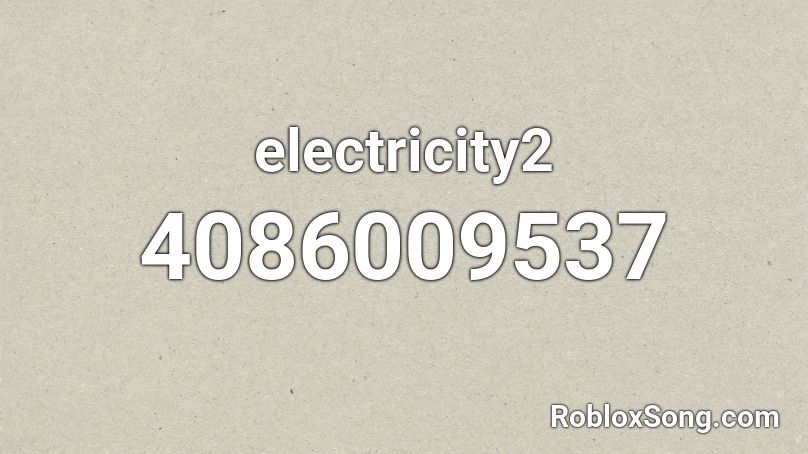 electricity2 Roblox ID