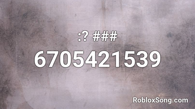 :? ### Roblox ID