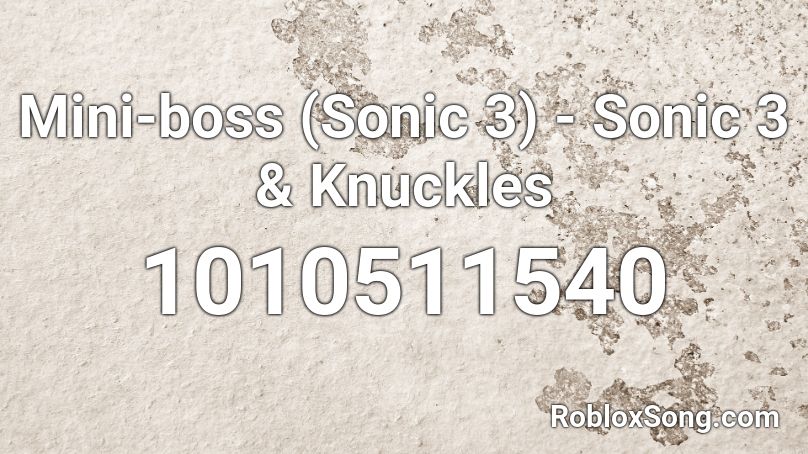 Mini-boss (Sonic 3) - Sonic 3 & Knuckles Roblox ID
