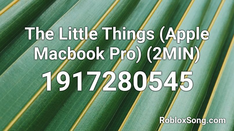 The Little Things (Apple Macbook Pro) (2MIN) Roblox ID