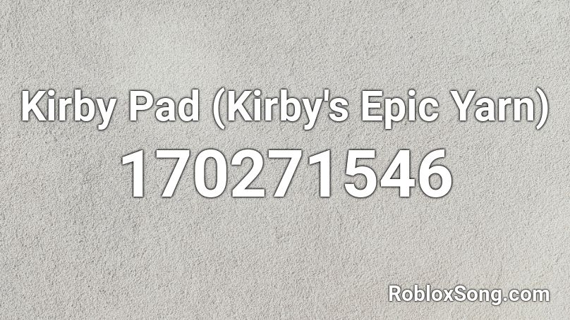 Kirby Pad (Kirby's Epic Yarn) Roblox ID