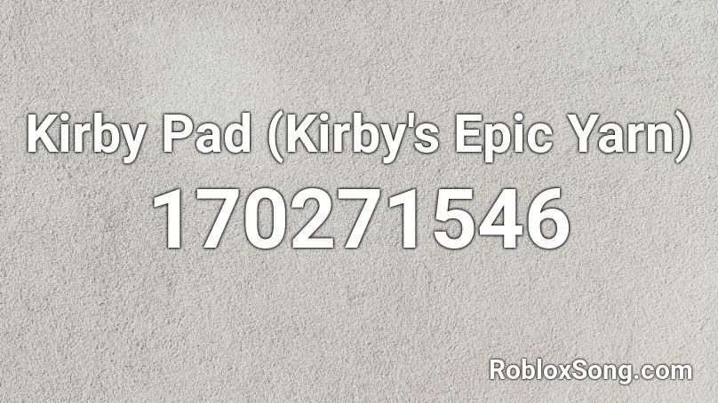 Kirby Pad (Kirby's Epic Yarn) Roblox ID