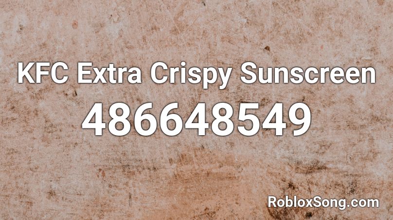 KFC Extra Crispy Sunscreen Roblox ID