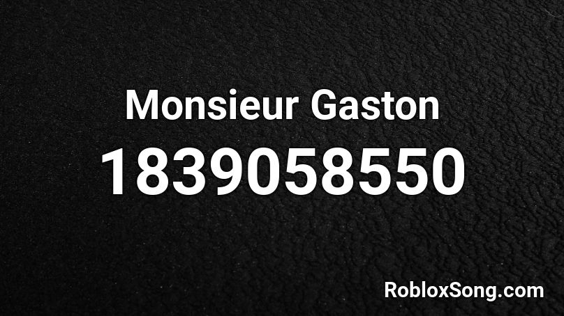 Monsieur Gaston Roblox ID