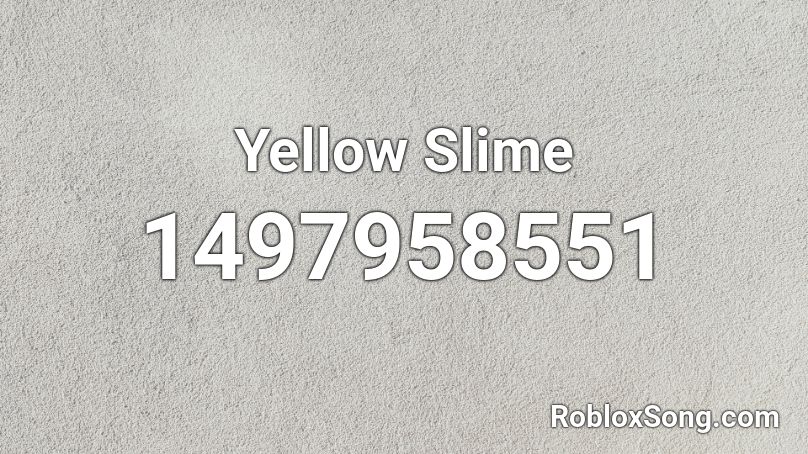 Yellow Slime Roblox ID