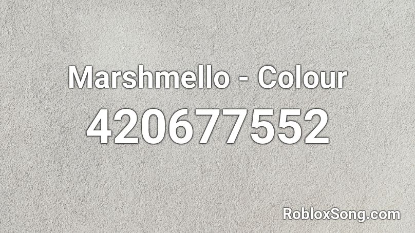 Marshmello - Colour Roblox ID