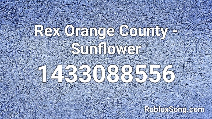 Rex Orange County - Sunflower Roblox ID