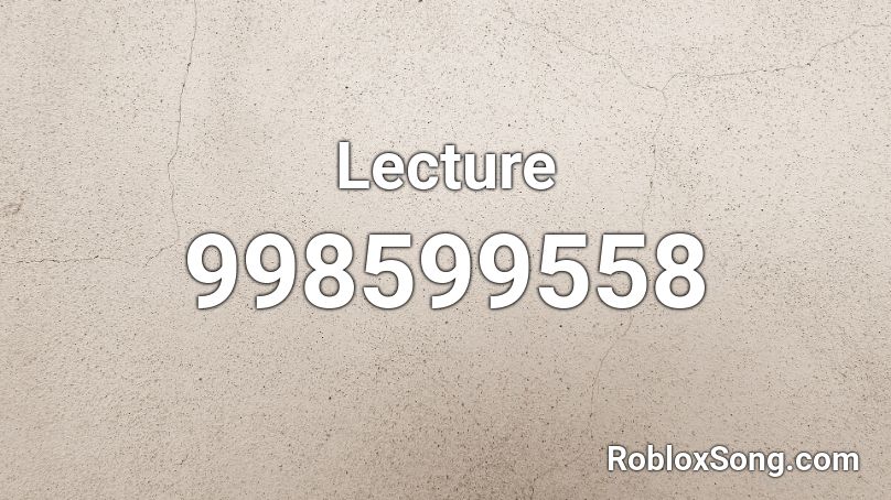Lecture Roblox ID