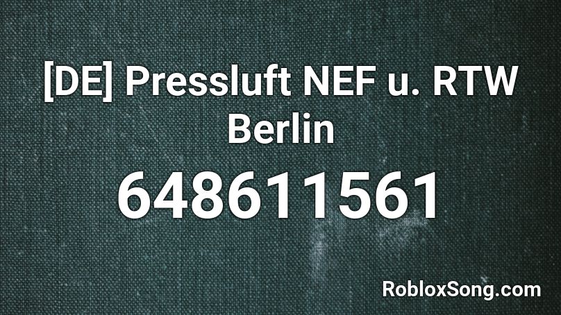[DE] Pressluft NEF u. RTW Berlin Roblox ID