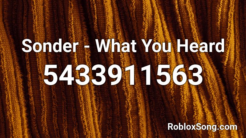 Sonder - What You Heard Roblox ID