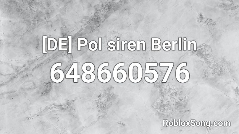 [DE] Pol siren Berlin Roblox ID