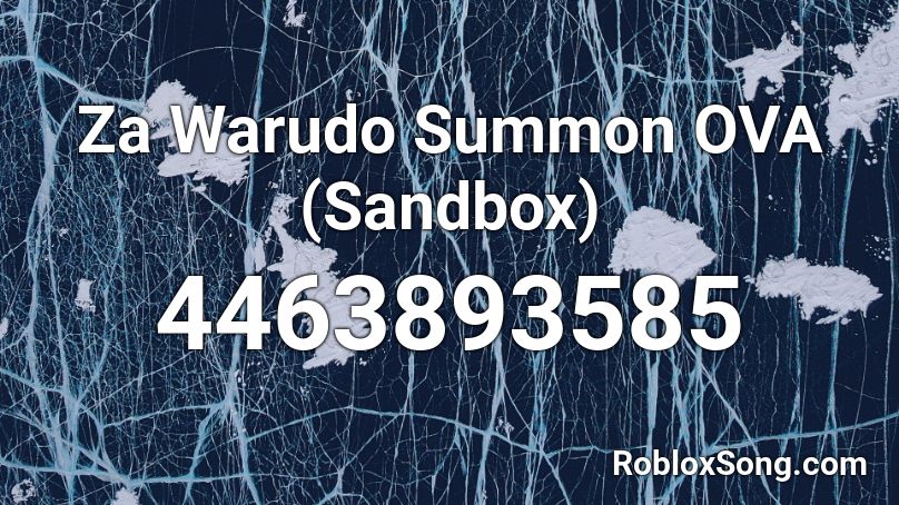 Za Warudo Roblox ID - Roblox Music Codes