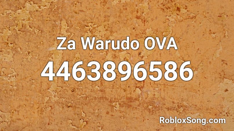 Za Warudo OVA Roblox ID
