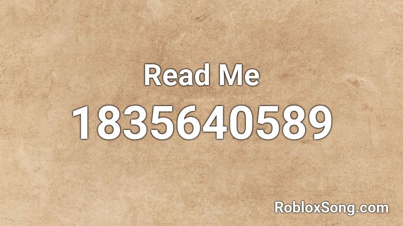 Read Me Roblox ID