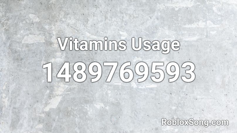 Vitamins Usage Roblox ID