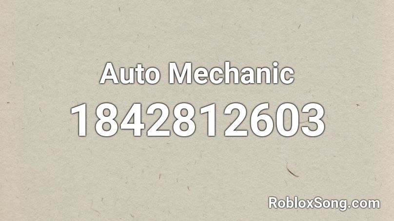 Auto Mechanic Roblox ID