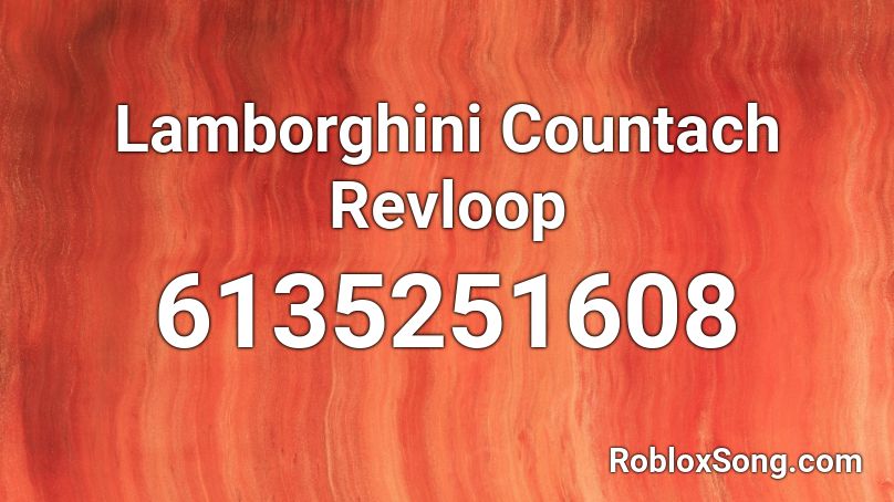 Lamborghini Countach Revloop Roblox ID