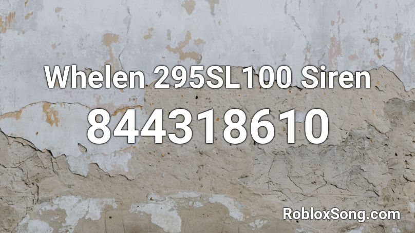 Whelen 295SL100 Siren Roblox ID