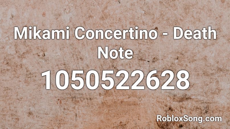 Mikami Concertino - Death Note Roblox ID
